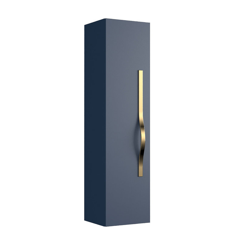 Wall Mounted Bathroom Storage, Brushed Gold, Navy Blue