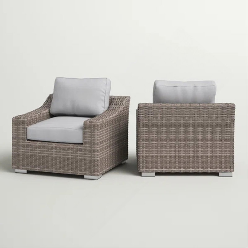 Chaise de patio avec coussins 2, Gris