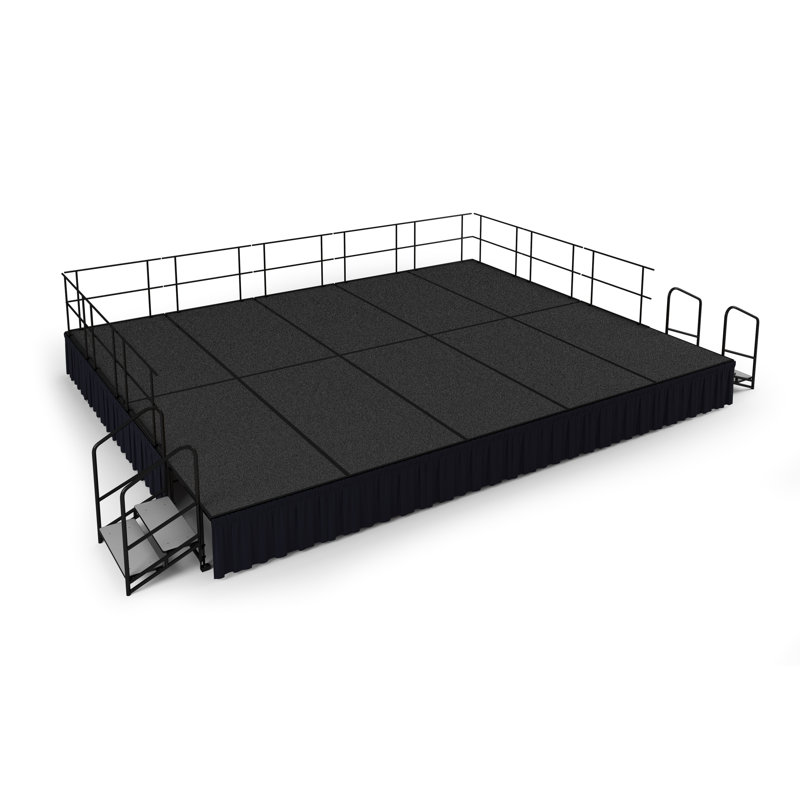 Ensemble de scène en panneaux durs de 16 pi x 20 pi, 24 po de hauteur, H 24 po x l 240 po x P 192 po, Gris