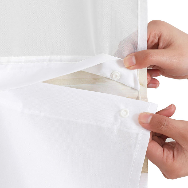  Rideau de douche 72X75 Hookless - 100% polyester