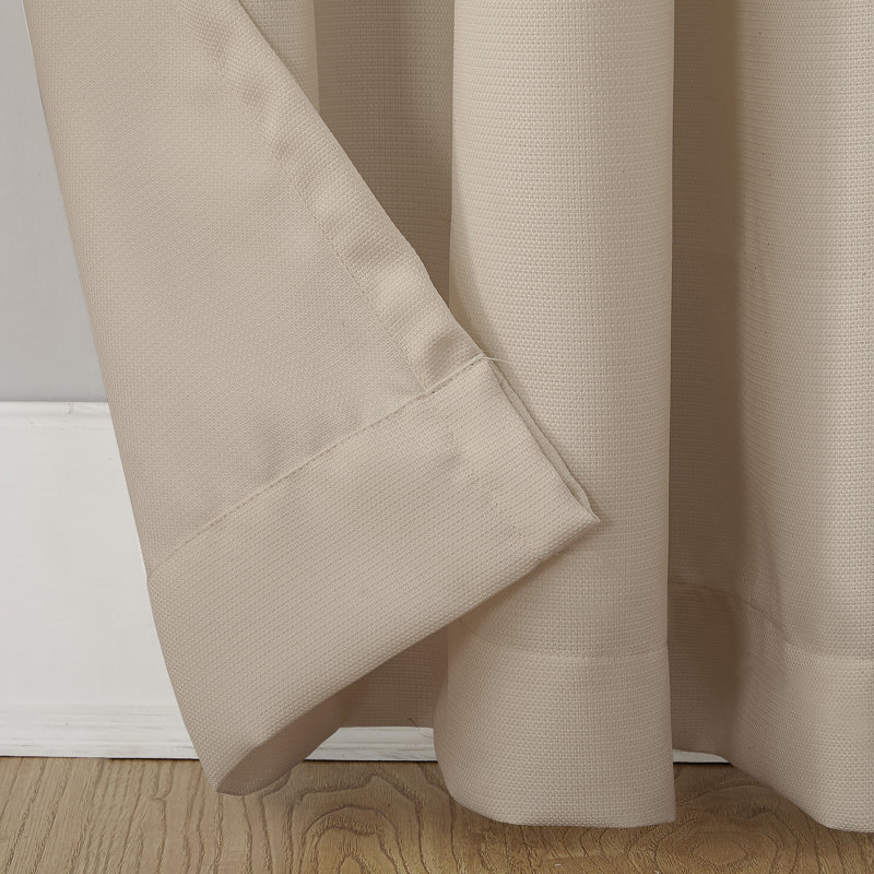 Karpinski Casual Textured Semi-Sheer Grommet Curtain Panel, Oatmeal, 40" W x 84" L