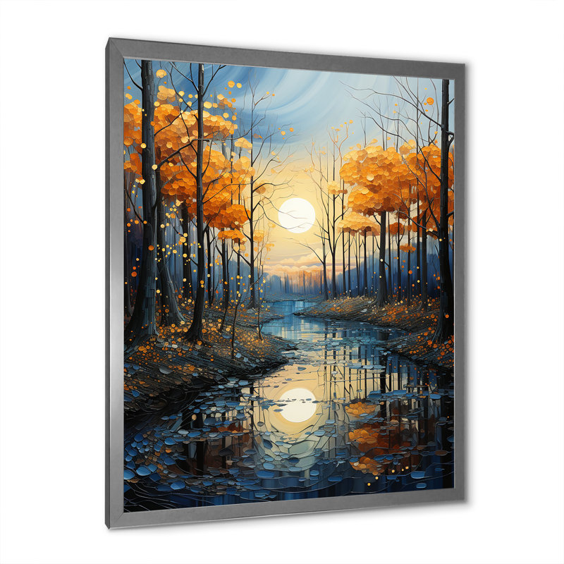 River Azure Bold III - impression, Cadre photo argenté, H 32 po x l 16 po x P 1 po