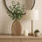 Decorative Metal Flower Vase With Grooved Detailing - Stylish Chic Home Decor Accent for Table Centerpiece, Bedroom, or Living Room Decor - Gold-1062493650