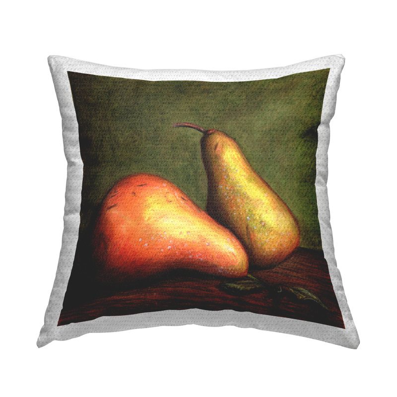 Coussin décoratif d'extérieur imprimé Pears Still Life par Connie Resch
