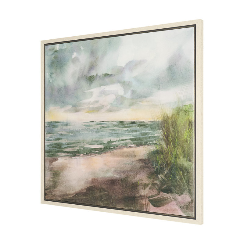 «Harillaq View II By Studio», œuvre de toile texturée encadrée à la main, Beach View II