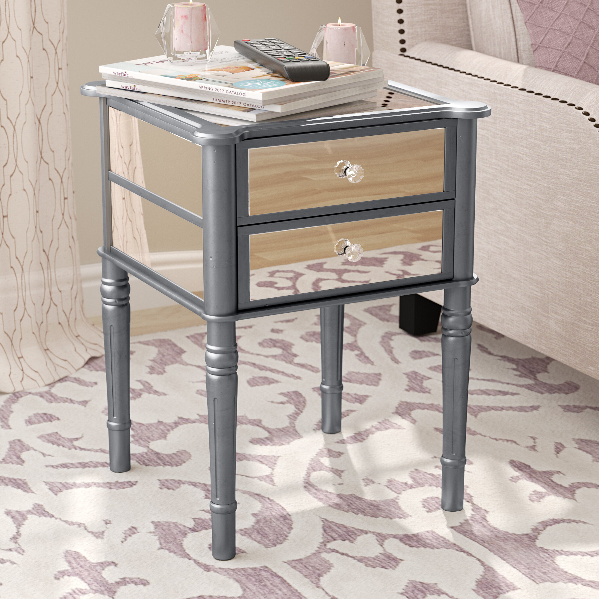 Wayfair mirrored shop end tables