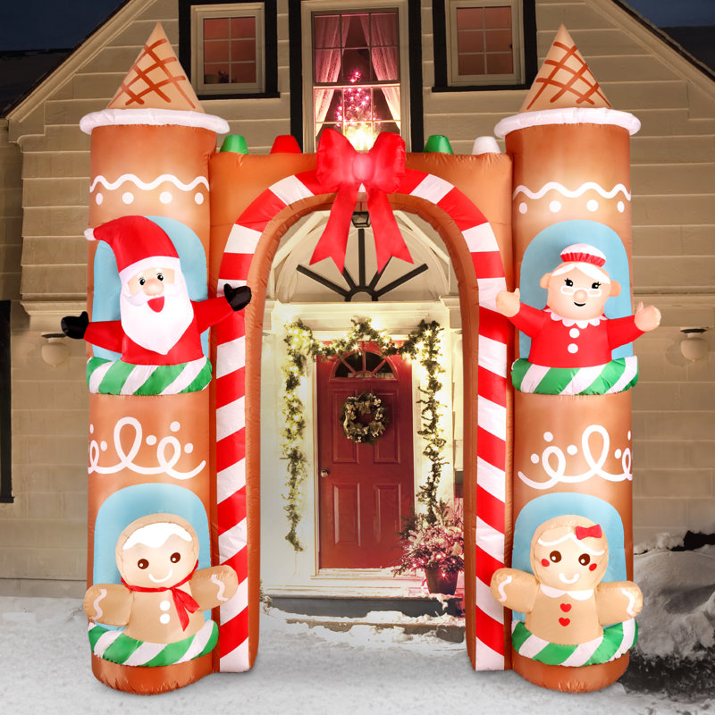 Ocassions Christmas Inflatable Gingerbread Castle Archway Yard Decoration Self Inflating 1 Pack for Ages 14+