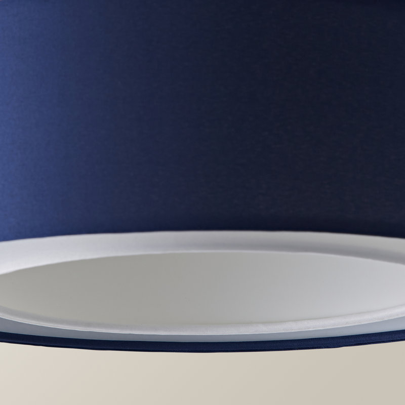 Blended Fabric Drum Pendant Shade, 19cm H x 26cm W x 26cm D, Navy