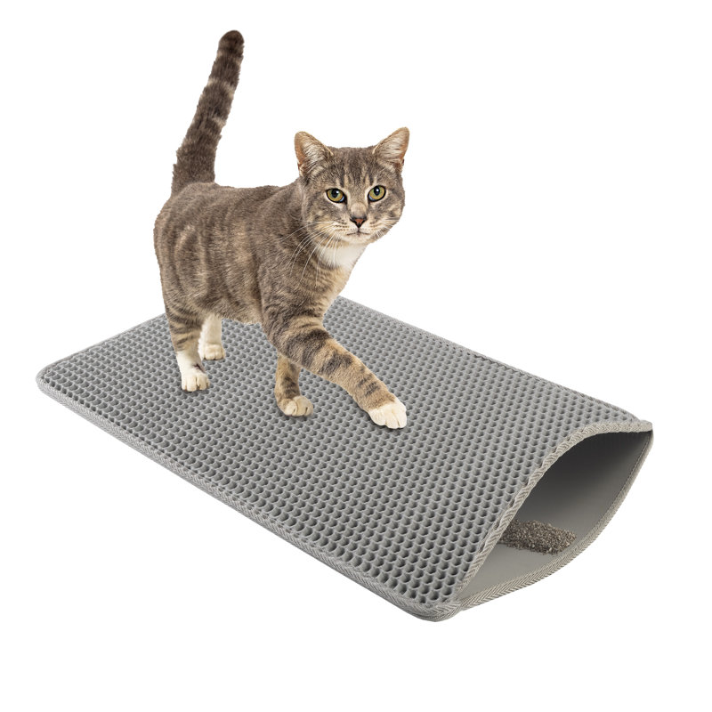 Tapis de litière pour chat, H 1,1 po x l 31 po x P 24,9 po, Gris