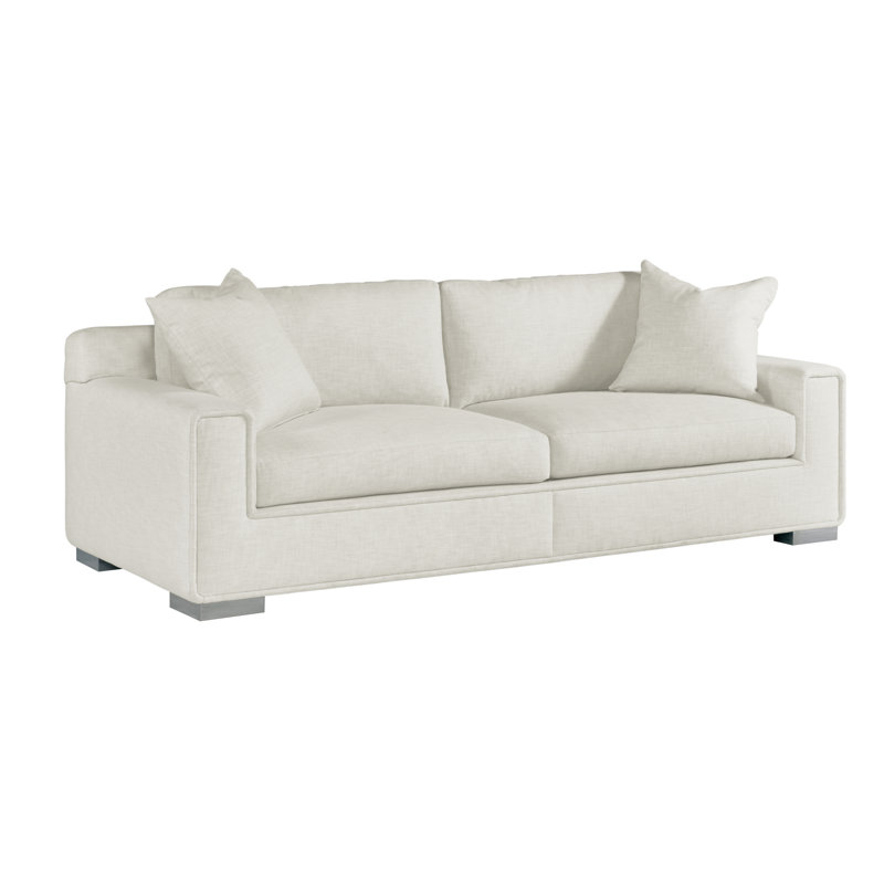 Canapé à accoudoirs carrés 98 po avec coussins réversibles Hinson, Blanc Affinity