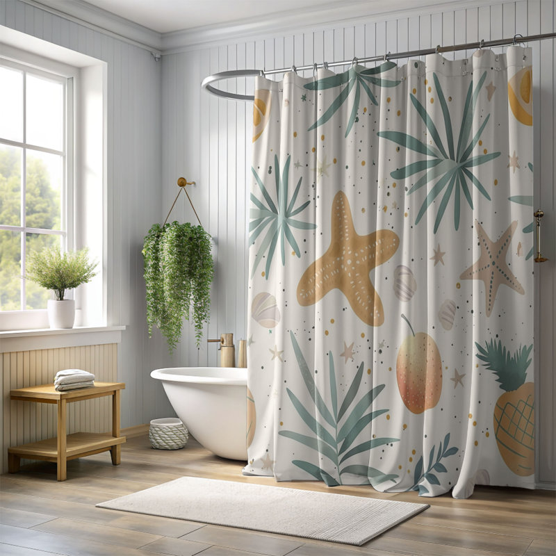 Summer Waves - Premium Shower Curtain, 74"H x 71"W