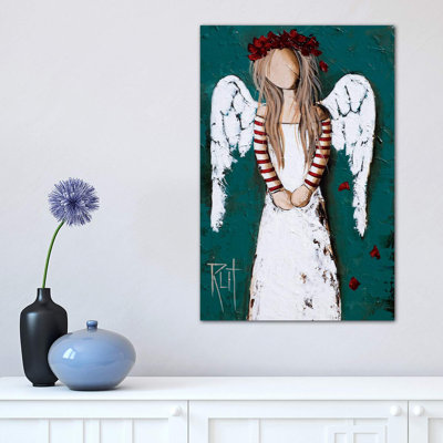 Feathery - Wrapped Canvas Painting Print