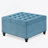 Square Tufted Upholstered Linen Ottoman