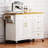 Kitchen Island With Drop Leaf And 5 Drawers, Kitchen Storage Cart With Adjustable Shelf For Kitchen-704148016