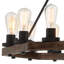 Lustre en forme de roue de bougie à 16 lumières avec accents en bois Ramel
