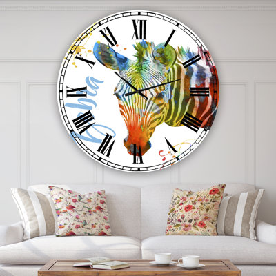 Horloge murale surdimensionnée colorée Safari