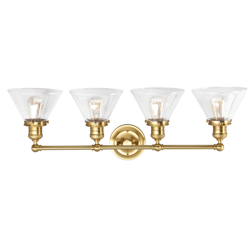 Éclairage pour salle de bain 4 lumières Vannatta en nickel satiné, Or satiné