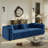 89" Velvet Upholstered Sleeper Sofa, Pull-Out Sofa Bed, Tufted Square-Arm Couch Bed With 3 Pillows-1046945300