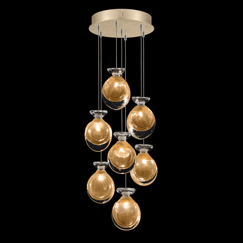 Luminaire suspendu carré l 13,5 po Essence, Or, Or