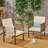 Patio Set Outdoor Acacia Wood Furniture Sets-Modern Club Chair Conversation Sets With Foldable End Table For Garden, Patio & Deck (Grey Finish+Cream)-820113544