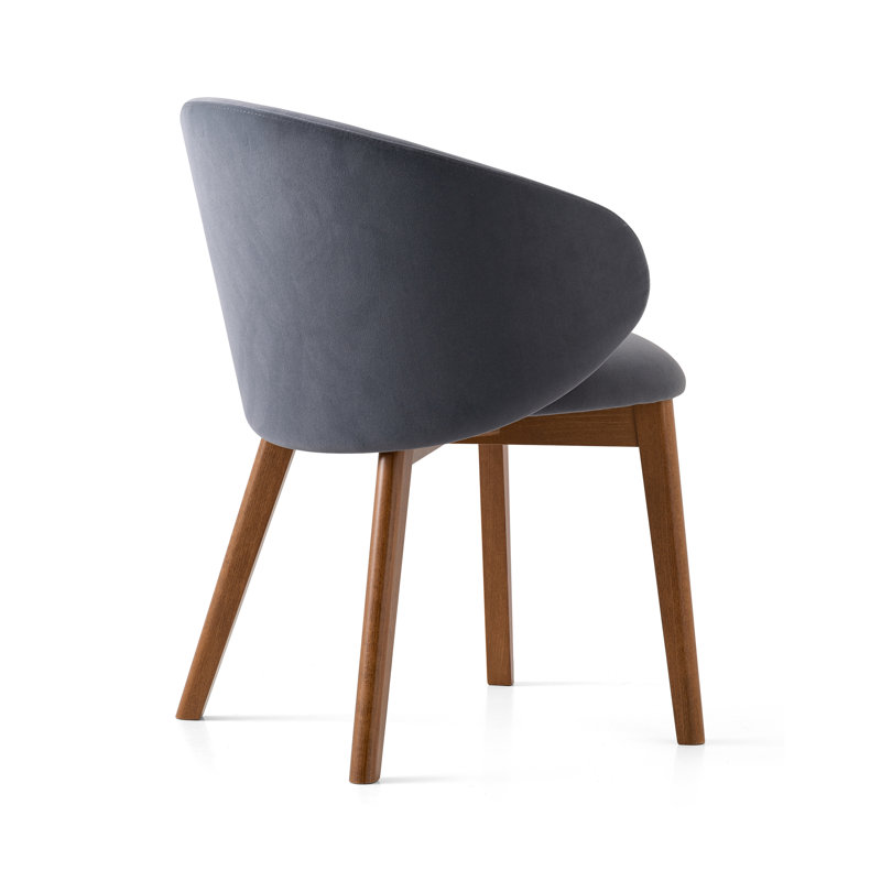 Tuka Upholstered Armchair with Wooden Frame, Sand, Graphite