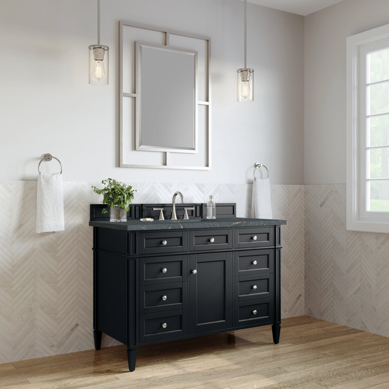 Brittany 48'' W Single Vanity, Black Onyx, Parisien Bleu