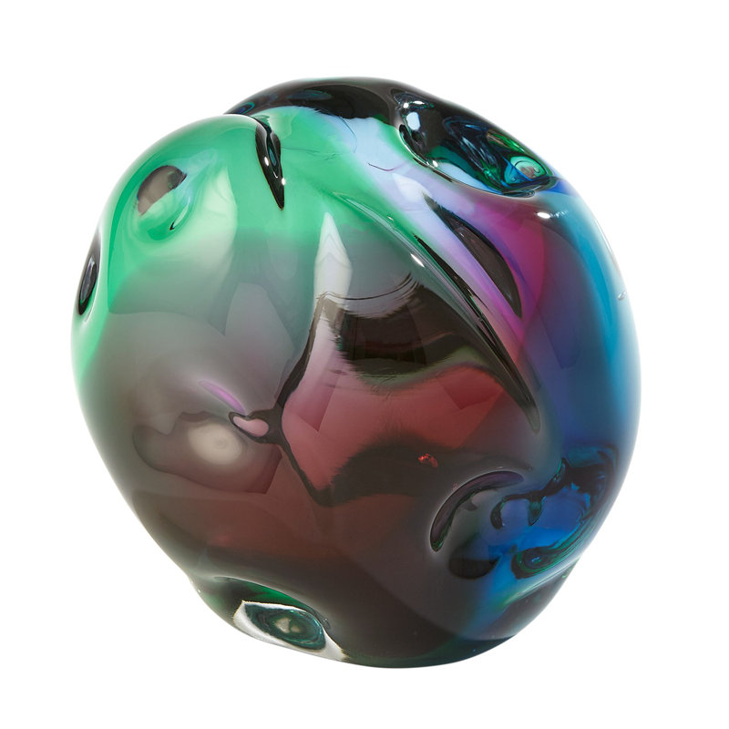 Dimpled Sphere-Ruby/Turquoise