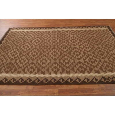 Tapis oriental brun Kilim 5 x 8
