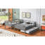 Lit simple superposé simple avec lit gigogne gris et garde-corps stable-22842256