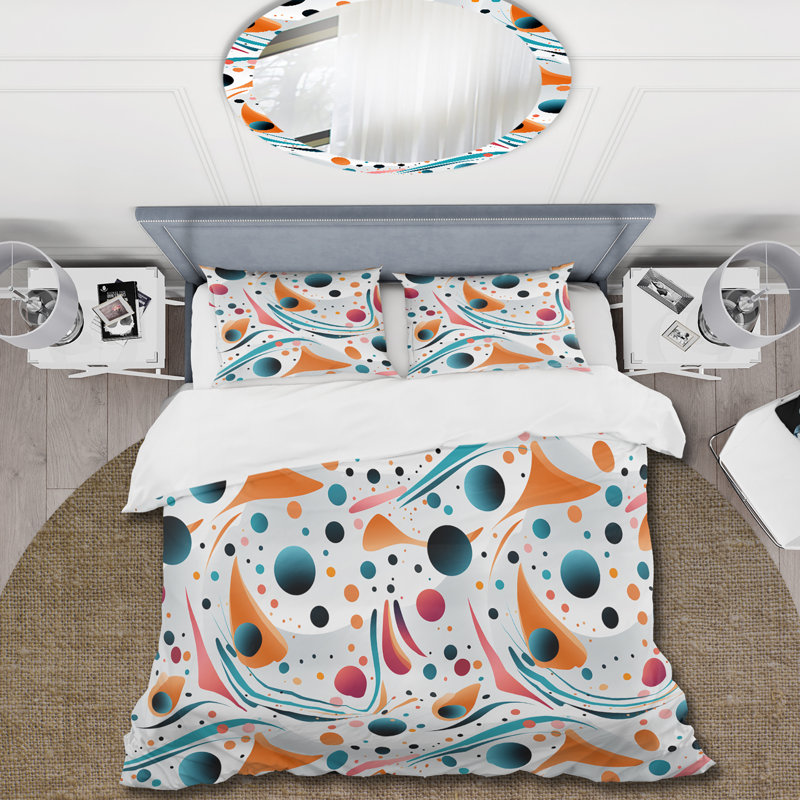 Nomadic Whirls Polka Dots Pattern I Dots Duvet Cover, Twin Duvet Cover + 1 Standard Sham