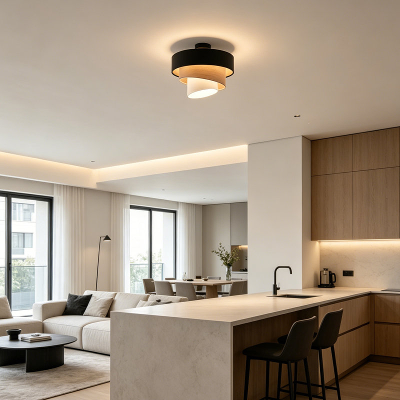 3-Tier Semi-Flush Mount Ceiling Light