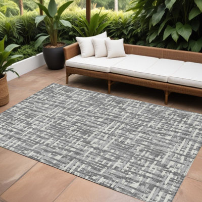 Tapis intérieur lavable abstrait 9 pi x 12 pi gris