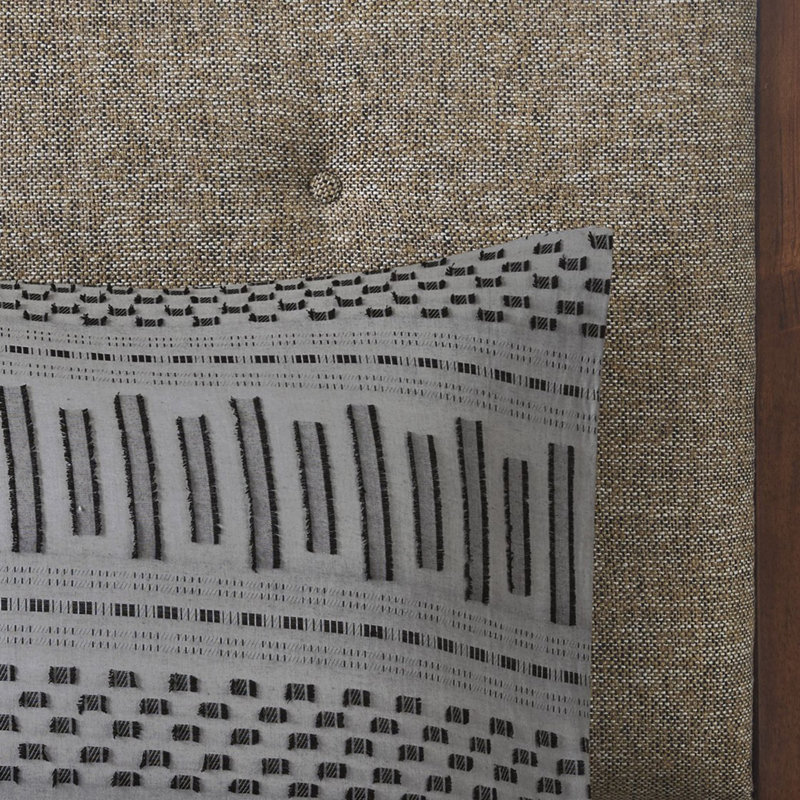 Cotton Jacquard Comforter Mini Set Grey/Black, King Comforter