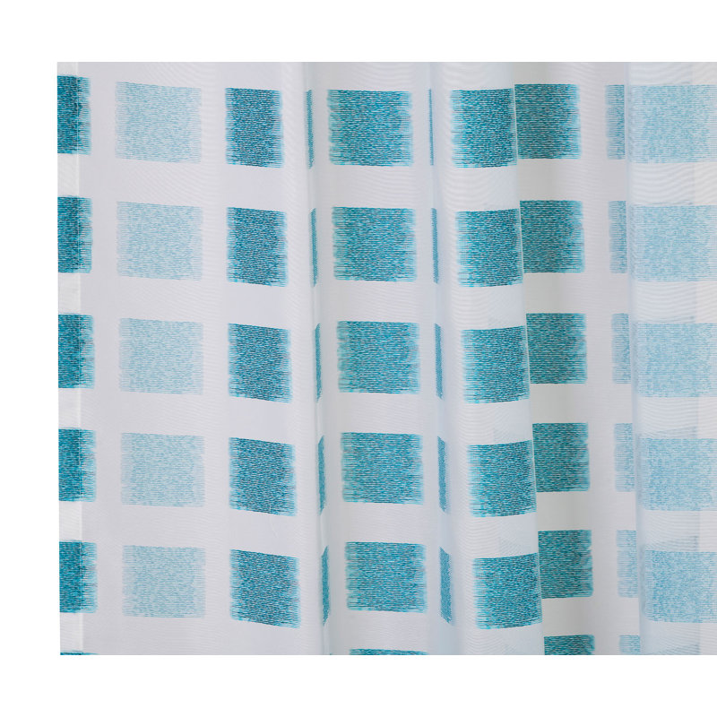 Harrodsburg Semi Sheer Curtain Single Panel, Blue/White