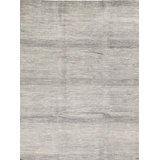 Wool Striped Area Rug in Light Gray