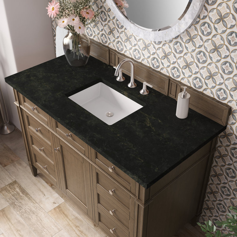 Brittany 48'' W Single Vanity, Saddle Brown, Phantome Eclos, 8" Widespread