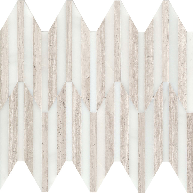 Bizou™ 10 x 12 in. Marble Decorative Accent Tile, White/Cream