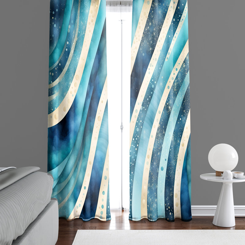 Paire de rideaux semi-transparents en polyester Rikkilee, L 40 po x L 82 po