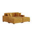 Ensemble de canapé-lit modulaire rembourré 4 pièces en velours côtelé orange avec fauteuils et repose-pieds amovibles-73798812