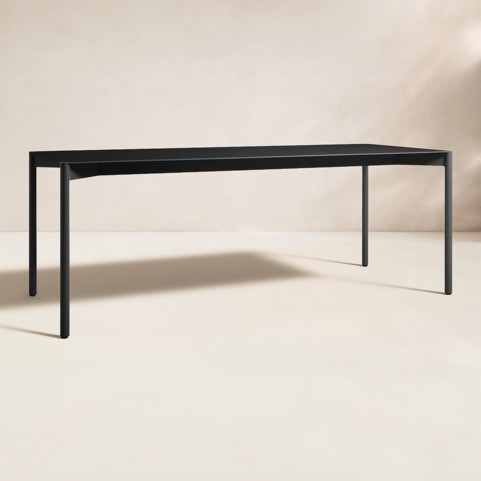 Comeuppance 80'' Metal Outdoor Dining Table, Oblivion
