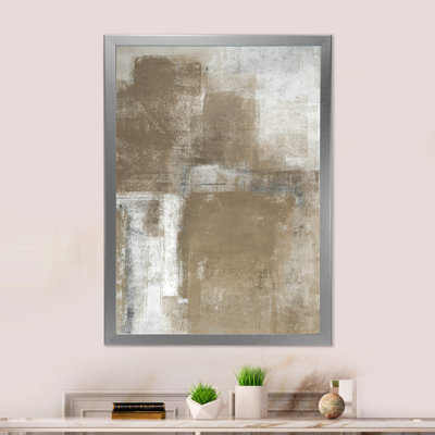 " Brown Meets Gray Abstract Art " Watercolor Print