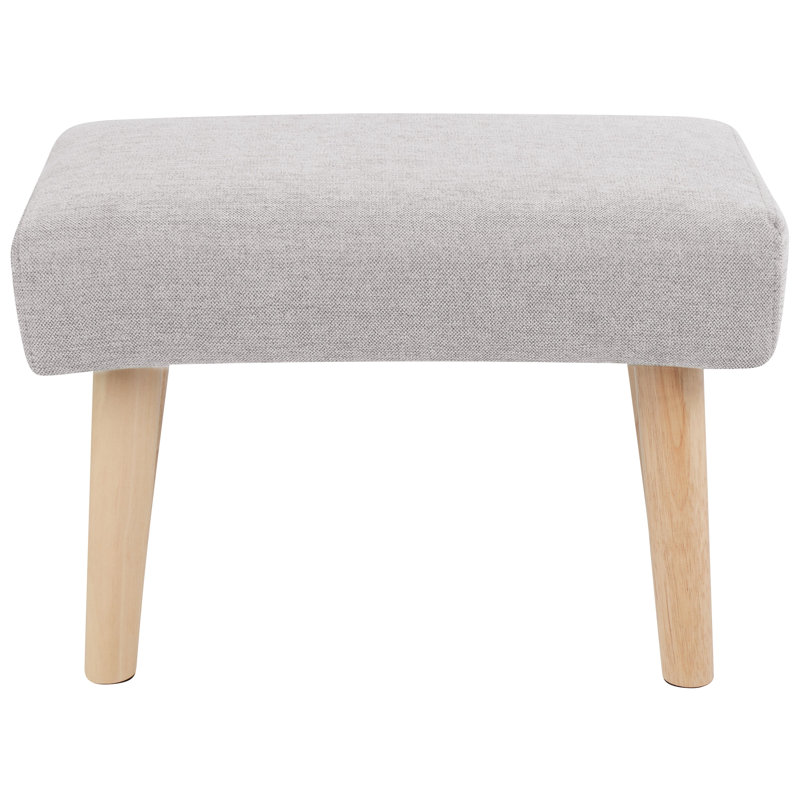 Saskia 50cm Wide Rectangle Footstool Ottoman, Light Grey
