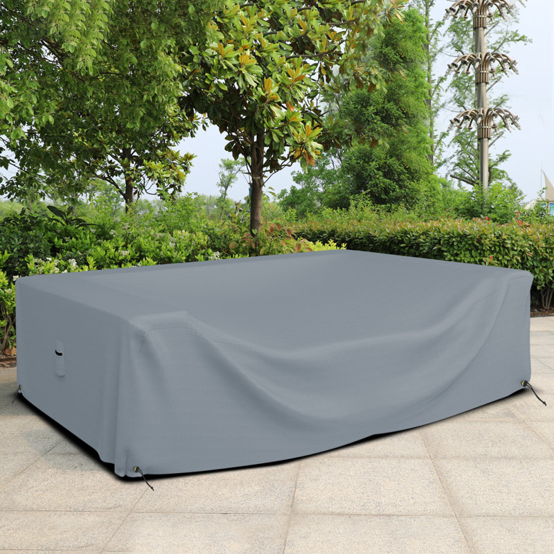 Kimmons Heavy-Duty Outdoor Waterproof Sectional Sofa Cover, Patio Durable Lawn Patio Furniture Couch Cover, Gray