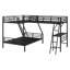 Lit superposé en métal avec lit mezzanine attaché et bureau