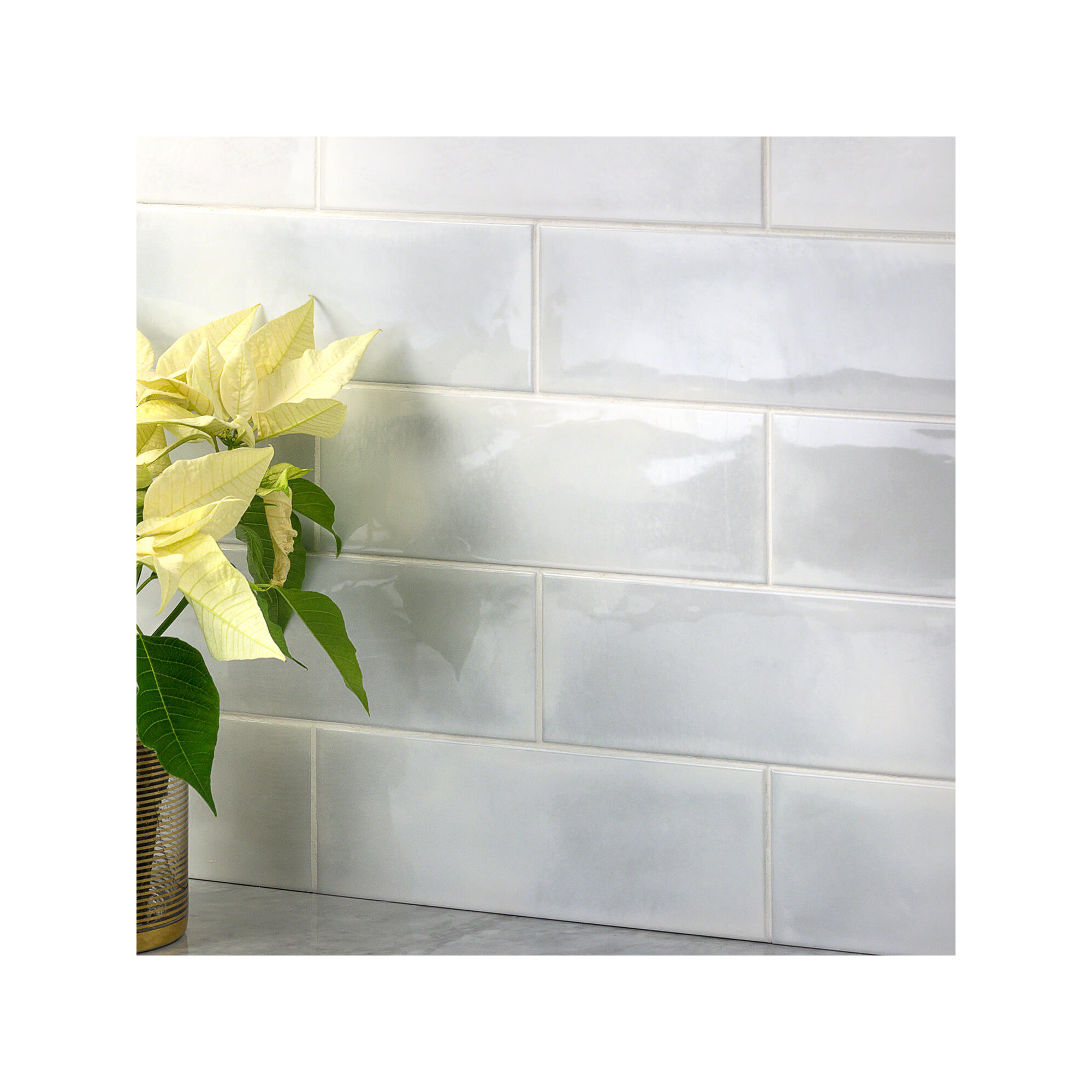 Turbine Camp 4" x 12" Ceramic Stone Look Subway Tile ( 10.97 sq. ft. / box ), White