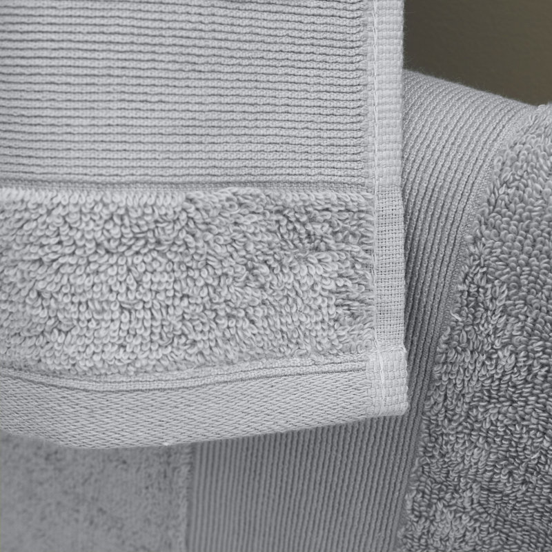 Anti-Bacterial 100% Cotton Bath Towels, Silver