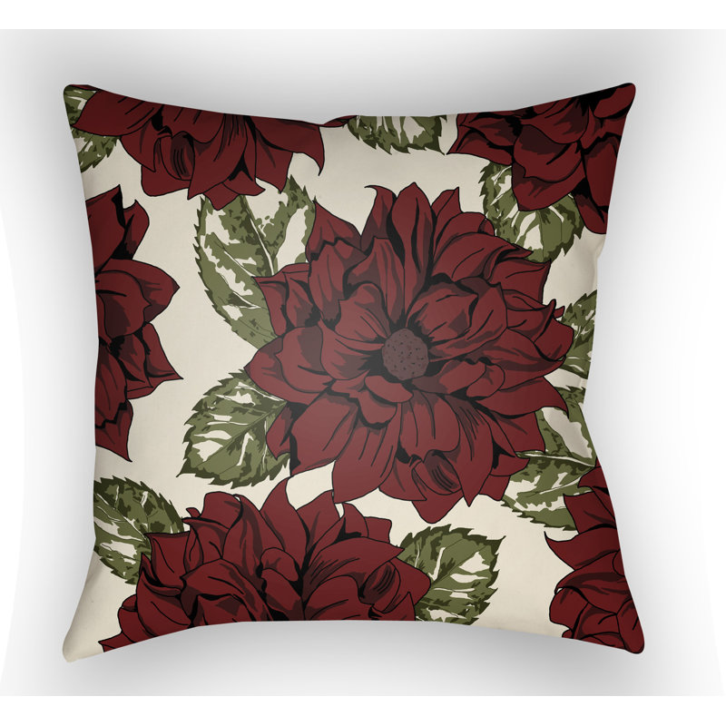 Moody Floral Floral Outdoor Throw Pillow, 20" H x 20" W x 2" D, Lilac