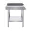 Table de travail en acier inoxydable, table de travail de préparation des aliments 24 x 24 x 26 pouces, table de travail robuste à 3 côtés avec dosseret, table de travail en métal à hauteur réglable pour hôtel de restaurant
