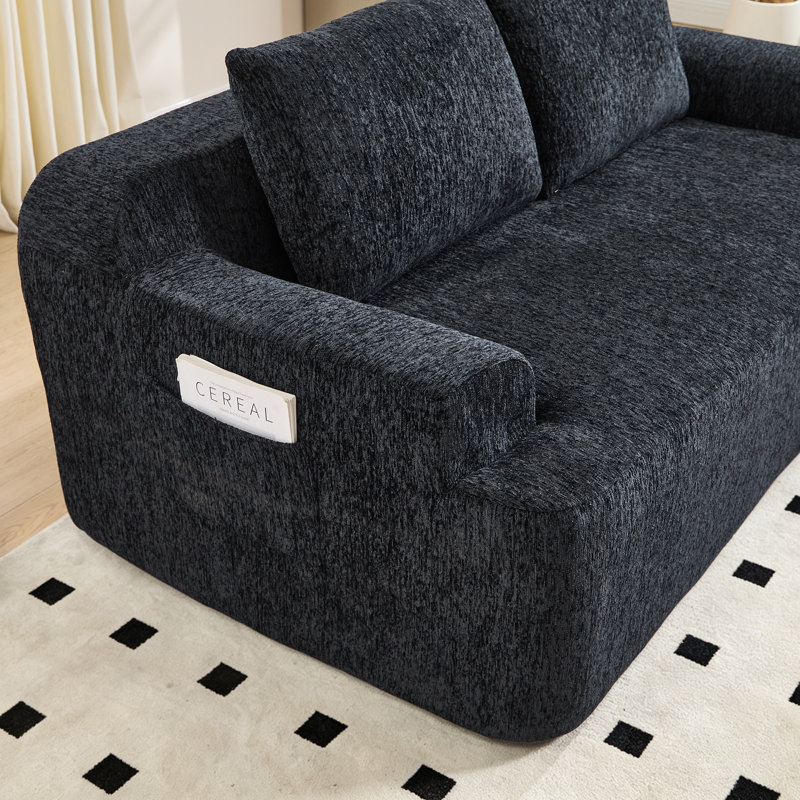 Compression Sofas with Storage, 67 Inch Chenille Modern Couch for Home