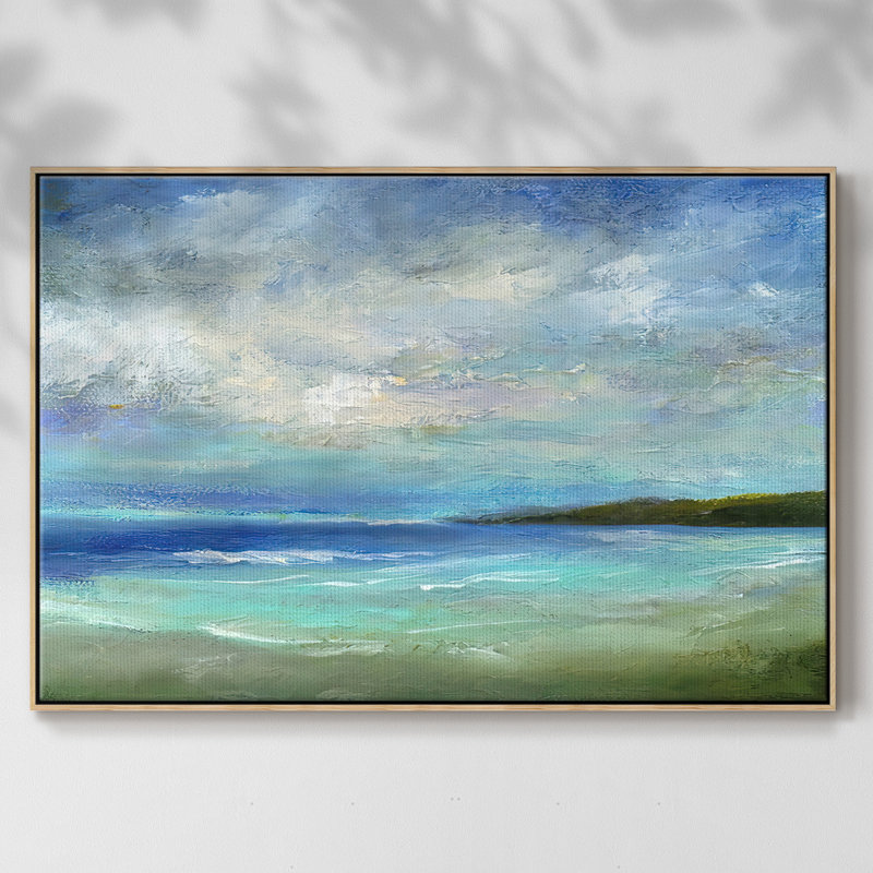 Island Inlet, toile tendue avec châssis, Cadre en bois naturel, H 27 po x l 41 po x P 2 po